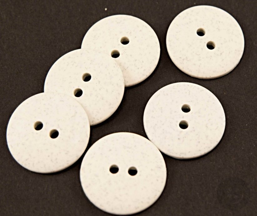 Buttonhole button - white, gray - diameter 2.5 cm