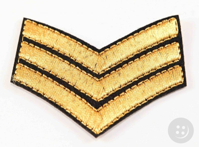 Iron-on patch - US sergeant - size 4.5 cm x 5.5 cm - gold