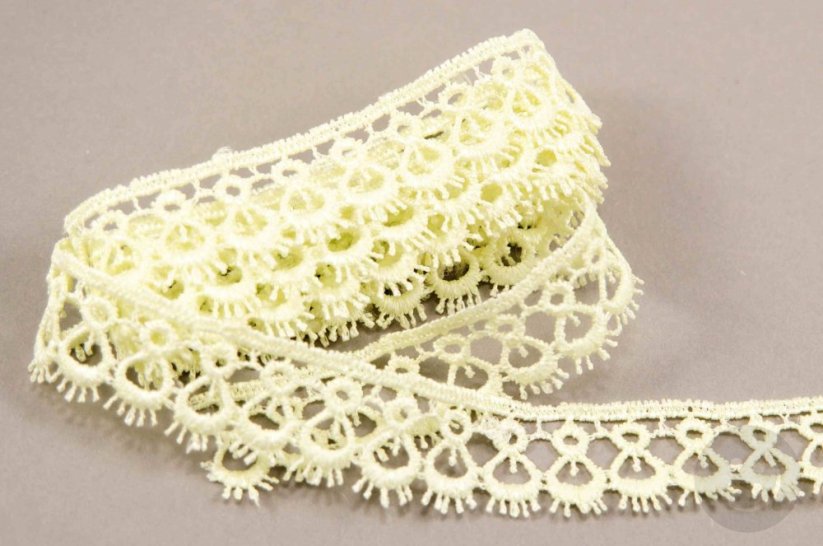 Guipure lace trim - light green - width 1,8 cm