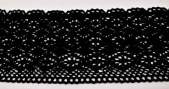 Bavlněná paličkovaná krajka - černá - šířka 13 cm