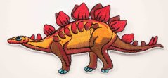 Iron-on patch - Stegosaurus - brown - size 12 x 6 cm