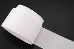 Grosgrain ribbon - white - width 4 cm