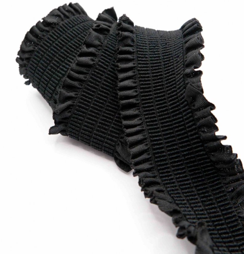 Ozdobná pruženka - černá - šířka 4,9 cm