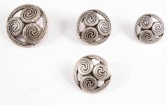 Luxurious shank button - silver  - diameter 2,3 cm
