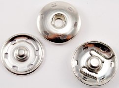 Velký kovový patentek - lesklá stříbrná - průměr 3,5 cm