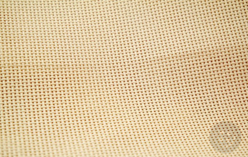 Bavlnená vyšívacie tkanina Kanava č. 4 - béžová - šírka 140 cm