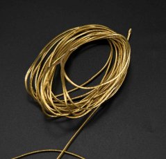Thin round elastics - golden lurex smooth - diameter 0,12 cm