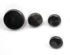Pokovený knoflík se spodním přišitím - tmavá stříbrná - průměr 1,1 cm