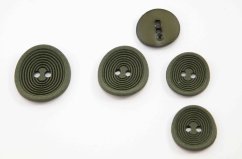 Dírkový knoflík - ovál - khaki - průměr 2,2 cm