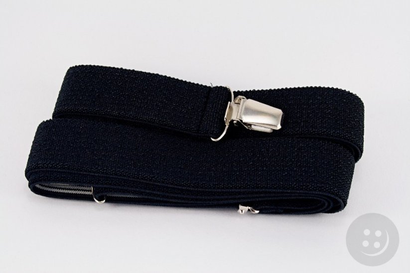 Men's suspenders - black - width 3 cm