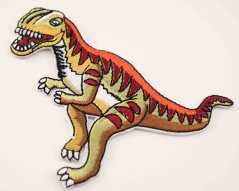 Nažehlovací záplata - Tyrannosaurus Rex - hnědá - rozměr 10 x 8 cm