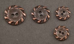 Metal button - old copper - diameter 1,7 cm