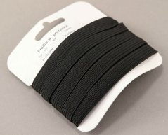 Flat elastics in a package of 5 meters - black - width 1,1 cm