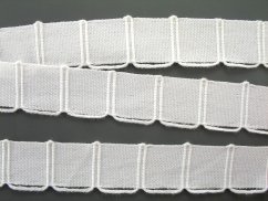 Baumwollband mit Schleifen - weiß - Breite 1,8 cm