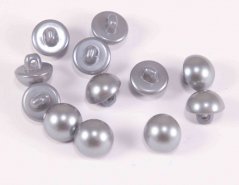 Gombík perlička so spodným prišitím - šedá perleťová - priemer 0,9 cm