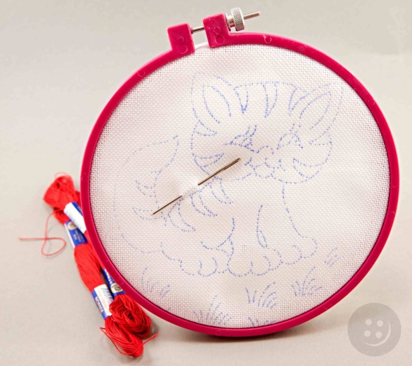 Embroidery pattern for children - cat - diameter 15 cm