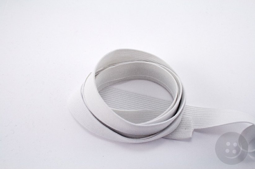 Flat elastics - soft - white - width 1,5 cm