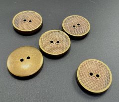 Dierkový pokovovaný gombík - staromosadz - priemer 2,5 cm