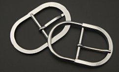 Metallschnalle mit Dorn, oval – Silber – Durchlass 3,8 cm