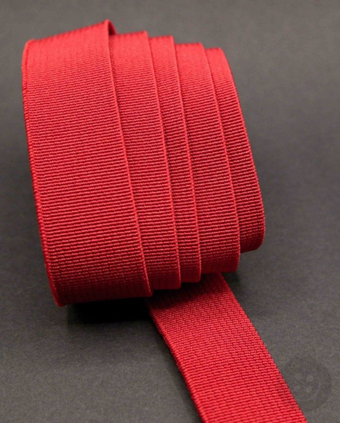 Colored rubber band - burgundy - width 2 cm