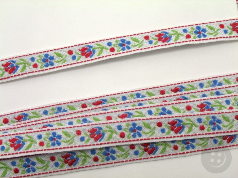 Festive ribbon - white - width 1 cm
