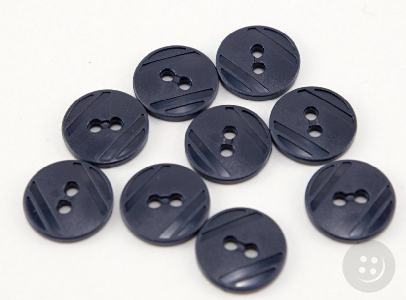 Knopf mit Löcher - dunkelblau  - Durchmesser 1,5 cm