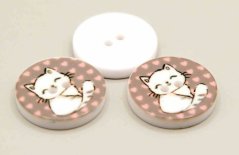 Children's button - cat - diameter 1.5 cm