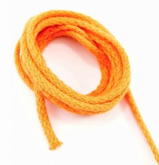 Bavlnená odevná šnúra - oranžová - priemer 0,5 cm