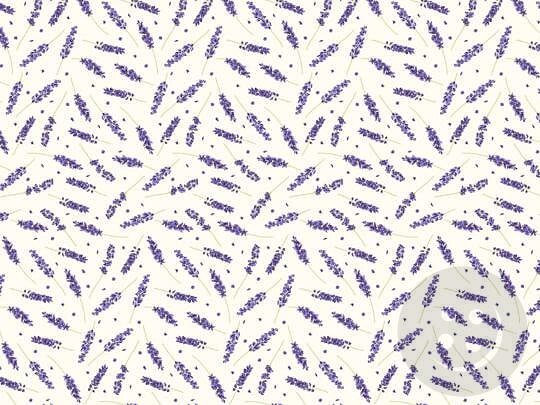 Baumwollstoff - Lavendel auf weiß