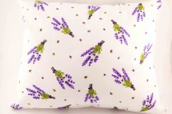 Herbal pillow for well-being - lavender flowers on a white background - size 35 cm x 28 cm