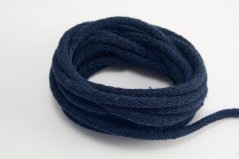Bavlnená odevná šnúra -  modrá - priemer 0,5 cm