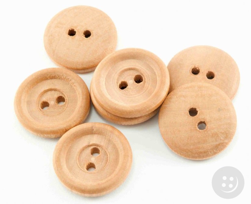 Round Wooden Button with a High Rim- diameter 2,2 cm