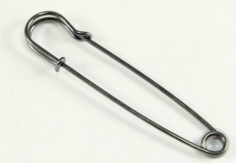 Clasp pin decorative - dark silver - metal