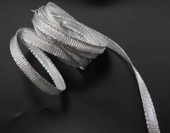 Lurex ribbon - silver - width 0.8 cm