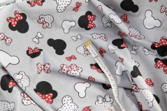 Bavlněné plátno - Minnie na šedém podkladu - šířka 160 cm