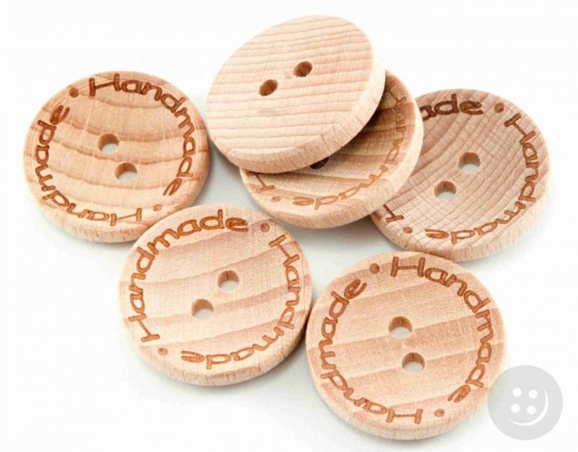 Round Wooden Button Handmade - diameter 2,2 cm