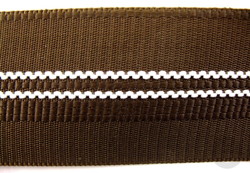 Men's waistband - brown, white - width: 4,7 cm