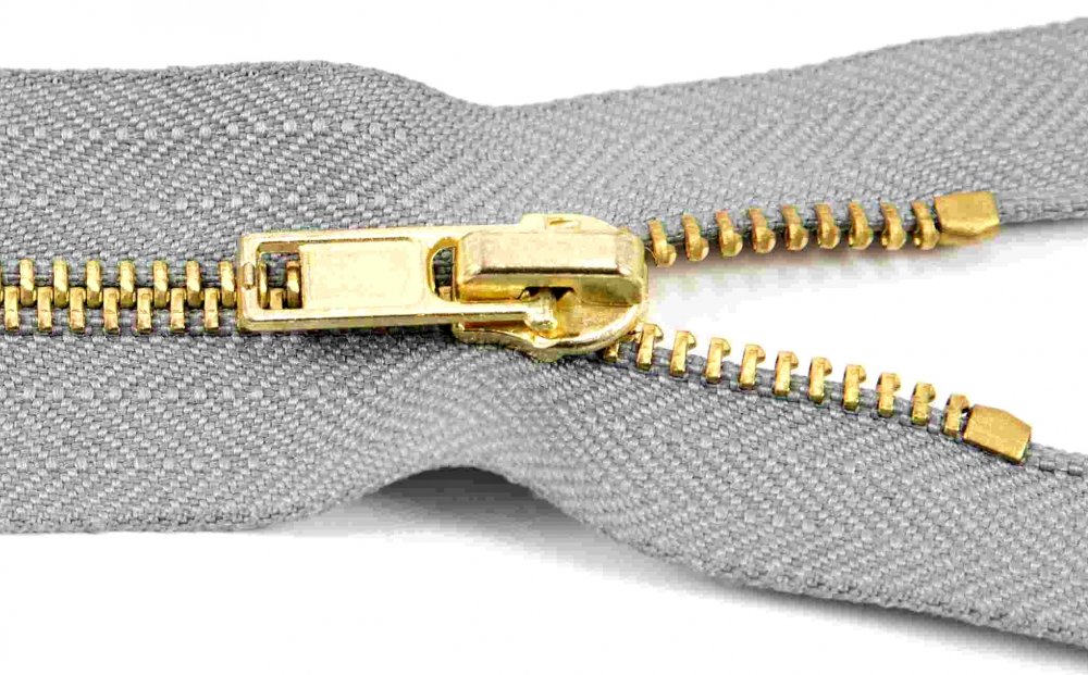 Metal brass zippers 3 mm- closed-end - Color - Yellow