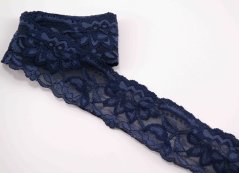 Elastic lace - dark blue - width 5 cm