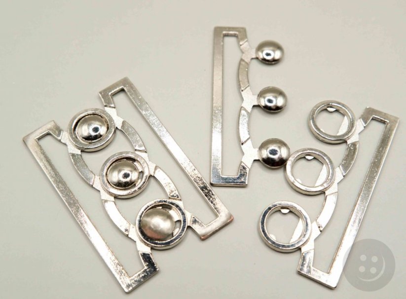 Metal buckle - silver - hole 5 cm