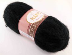 Priadza Angora luks - čierna - 217