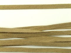 Textilná imitácia brúsenej kože - stredne béžová - šírka 0,5 cm