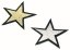 Nažehlovací záplata - Hvězdička - stříbrná, zlatá - rozměr 6 cm x 7,5 cm