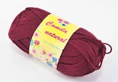 Priadza Camila natural - tmavo vínová - číslo farby 23