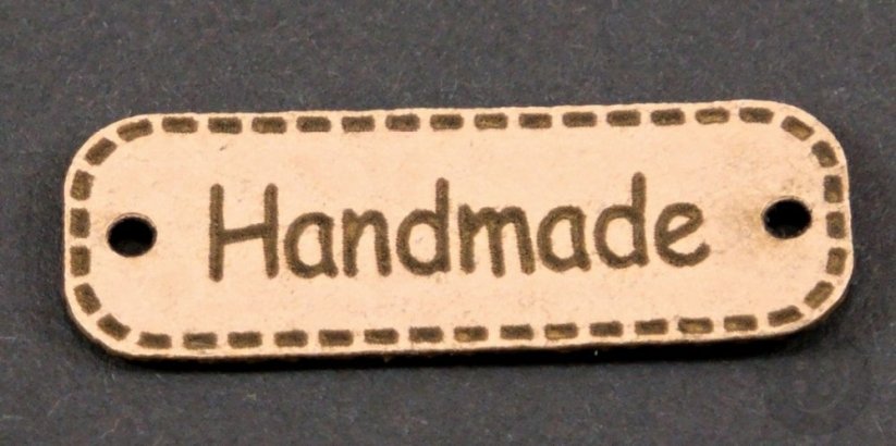 Našívací kožená cedulka Handmade - rozměr 3 cm x 1 cm