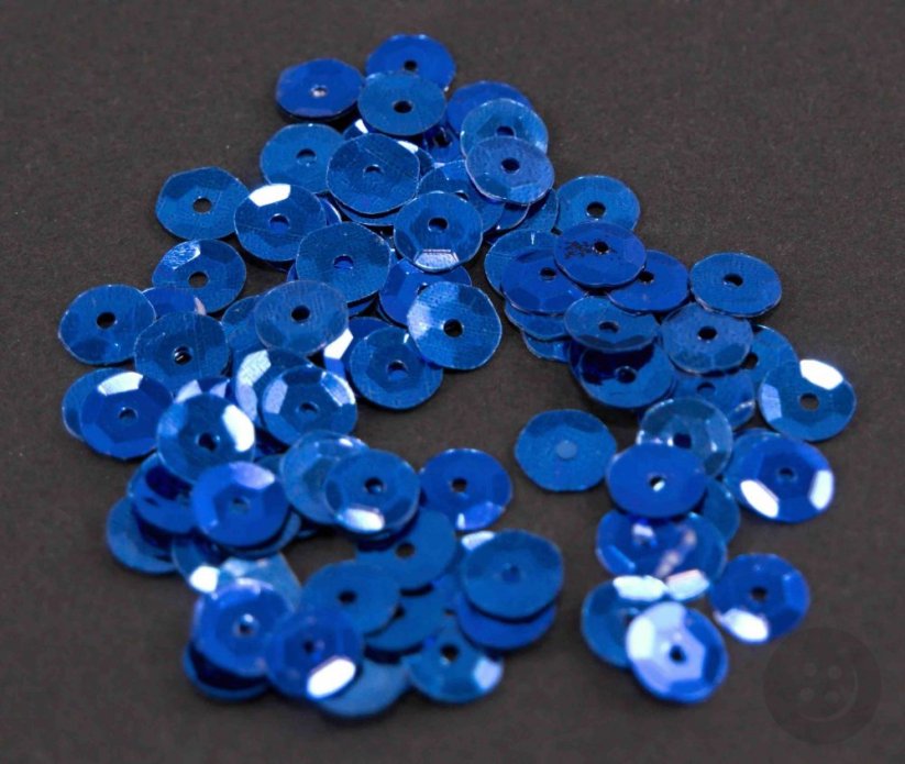 Sew-on sequins 0.6 cm - approx. 3 g - blue