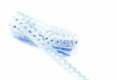 Cotton lace trim - Light blue - width 1 cm