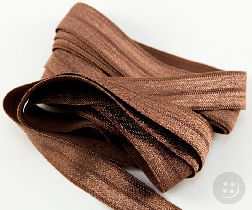 Fold over elastic trim - brown - width 1.5 cm