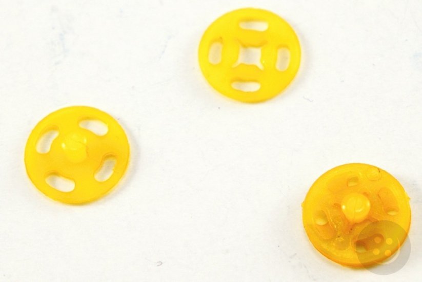 Druckknopf - plastik  - gelb - Durchmesser 1,1 cm