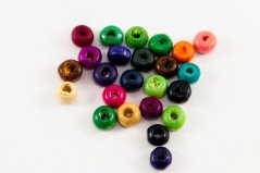 Farebné drevené okrúhle korálky - priemer 0,4 cm